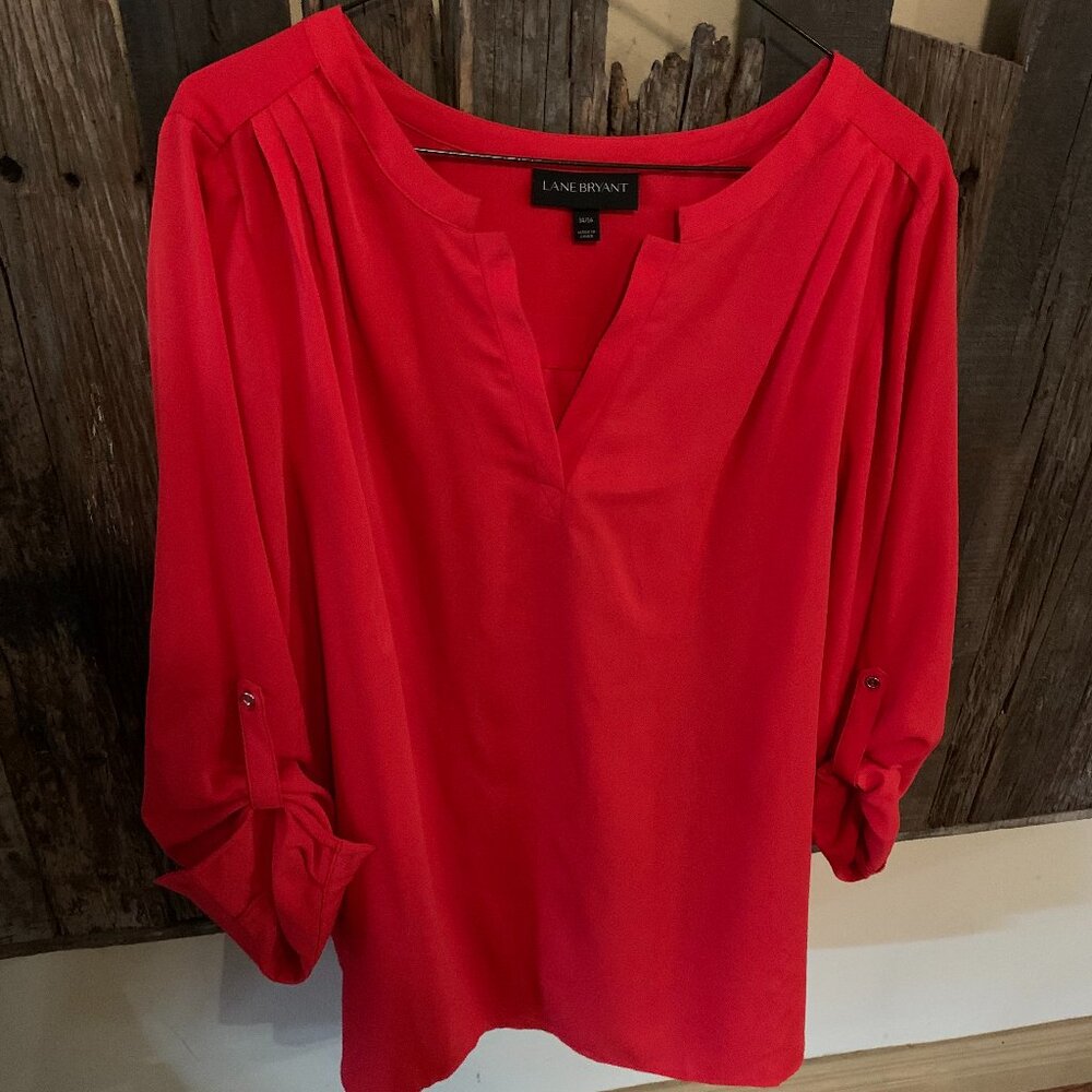 Lane Bryant Red Shirt/Tunic 14-16